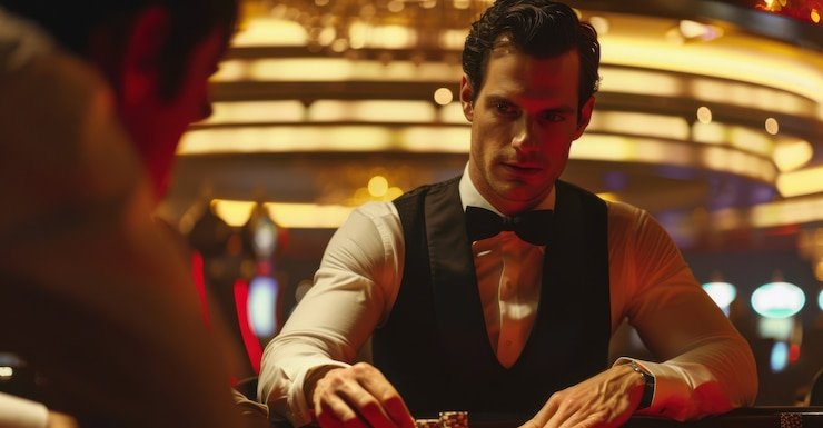 Studio live Baccarat Tanpa Komisi dengan dealer profesional Dealer Baccarat dengan kartu di meja studio live mejawin33